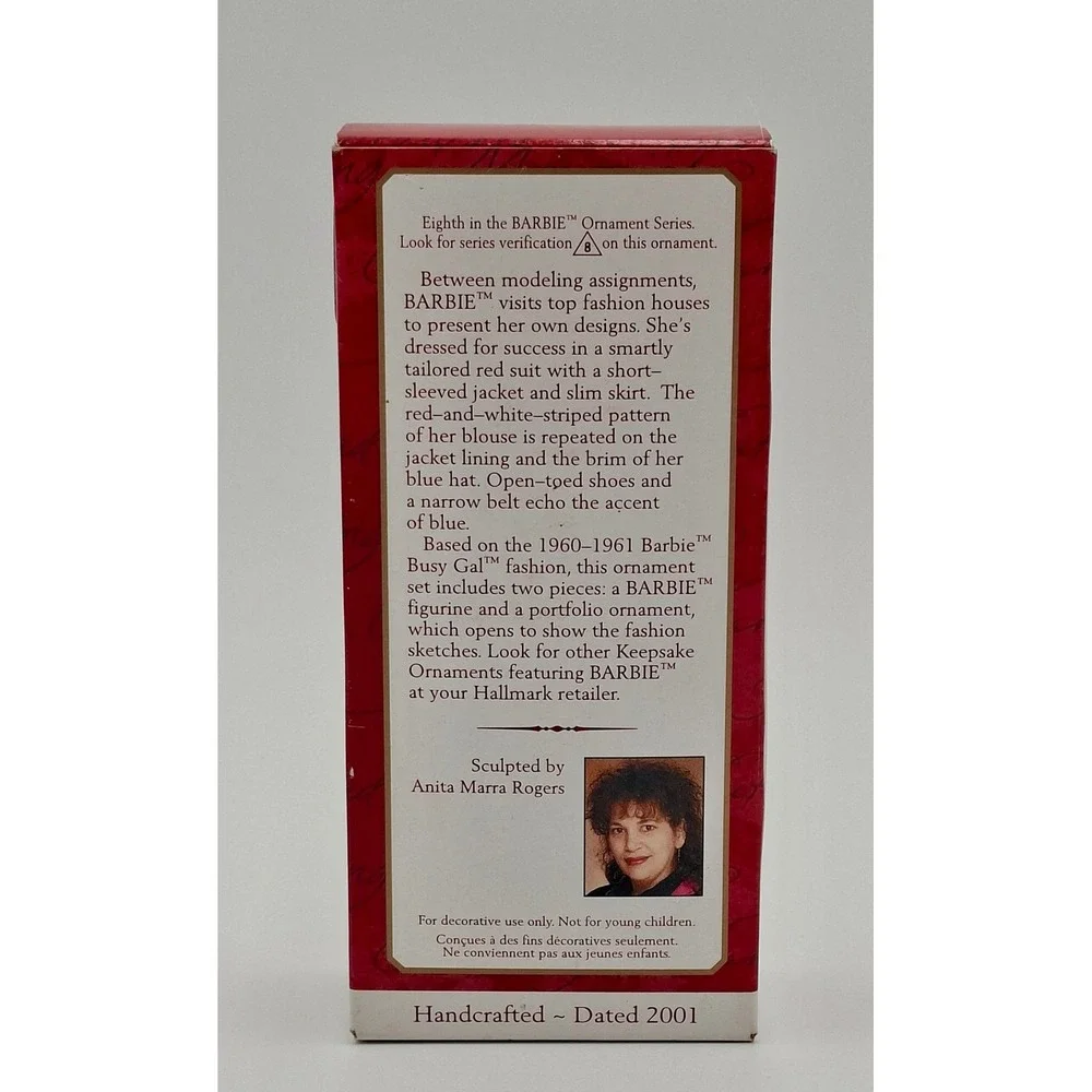 Hallmark Barbie Ornament In Busy Gal Fashion Set Keepsake Collectors Box Vintage